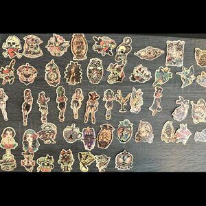 50 piece Sailor Jerrys 1950’s style tatto ink inspired sticker decal